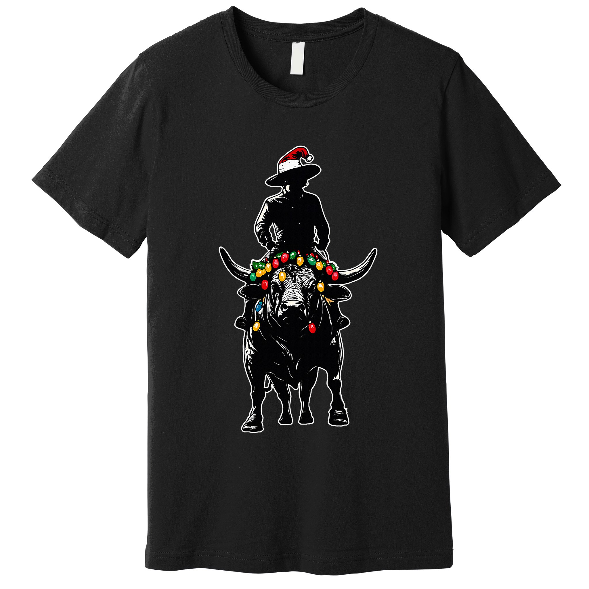 Bull Rider Bull Riding Christmas Hat Xmas Premium T-Shirt