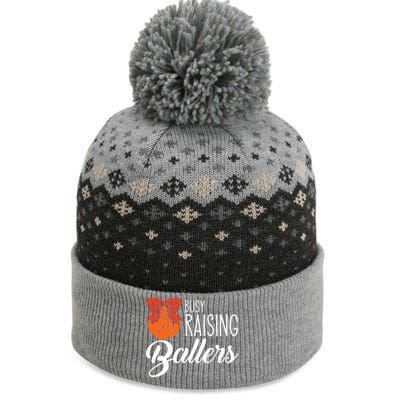 Busy Raising Ballers Basketball Mom Gift The Baniff Cuffed Pom Beanie