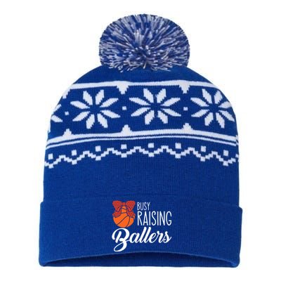 Busy Raising Ballers Basketball Mom Gift USA-Made Snowflake Beanie