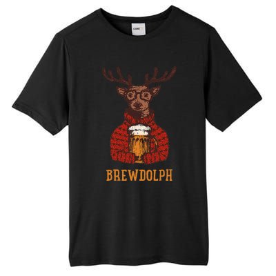 Brewdolph Reindeer Beer Lovers Funny Christmas Tall Fusion ChromaSoft Performance T-Shirt