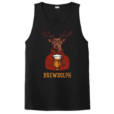 Brewdolph Reindeer Beer Lovers Funny Christmas PosiCharge Competitor Tank