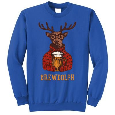 Brewdolph Reindeer Beer Lovers Funny Christmas Sweatshirt