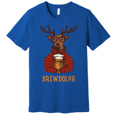 Brewdolph Reindeer Beer Lovers Funny Christmas Premium T-Shirt