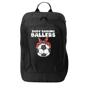 Busy Raising Ballers Soccer Polka Bandana Mom Football Wo City Backpack