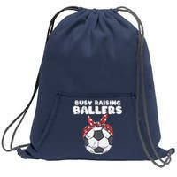 Busy Raising Ballers Soccer Polka Bandana Mom Football Wo Sweatshirt Cinch Pack Bag