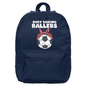 Busy Raising Ballers Soccer Polka Bandana Mom Football Wo 16 in Basic Backpack