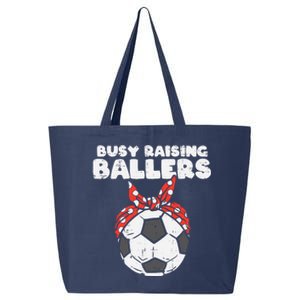 Busy Raising Ballers Soccer Polka Bandana Mom Football Wo 25L Jumbo Tote