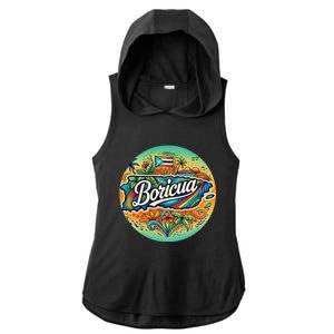 Boricua Roots Ladies PosiCharge Tri-Blend Wicking Draft Hoodie Tank