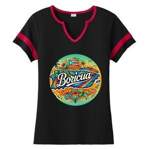 Boricua Roots Ladies Halftime Notch Neck Tee