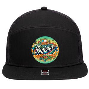 Boricua Roots 7 Panel Mesh Trucker Snapback Hat