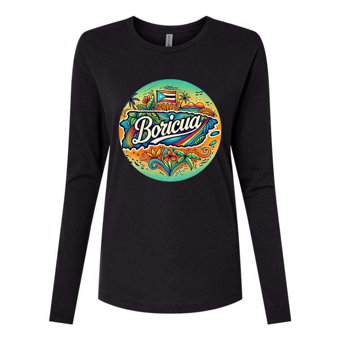 Boricua Roots Womens Cotton Relaxed Long Sleeve T-Shirt