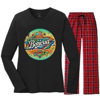 Boricua Roots Women's Long Sleeve Flannel Pajama Set 