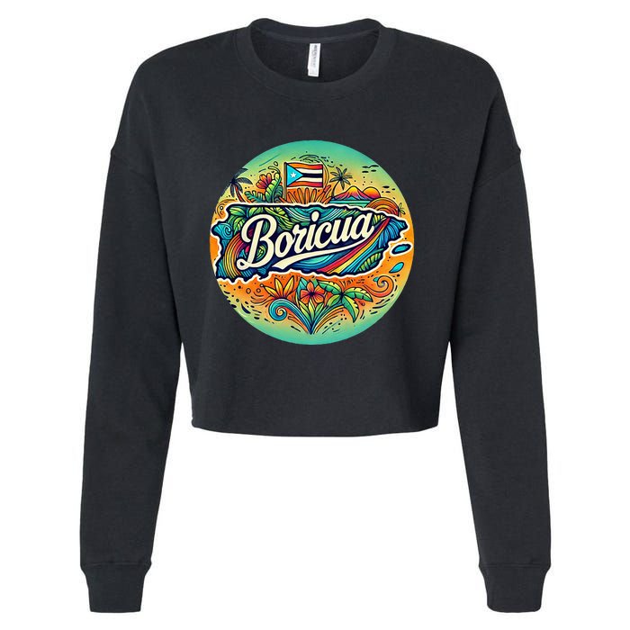 Boricua Roots Cropped Pullover Crew