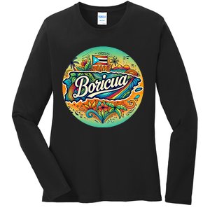 Boricua Roots Ladies Long Sleeve Shirt