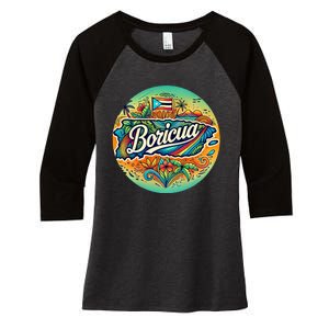 Boricua Roots Women's Tri-Blend 3/4-Sleeve Raglan Shirt