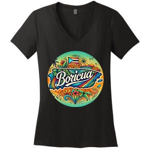 Boricua Roots Women's V-Neck T-Shirt