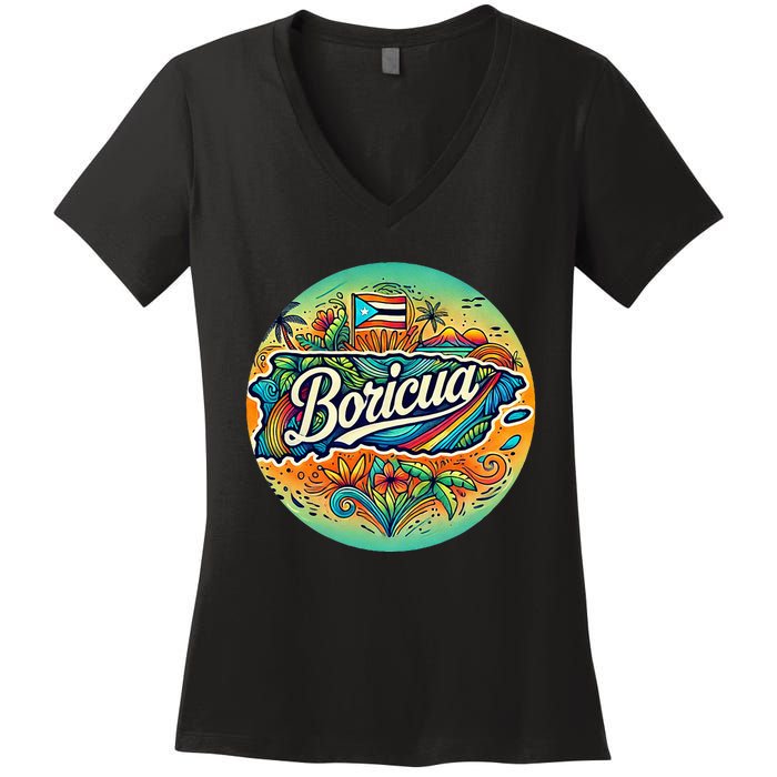 Boricua Roots Women's V-Neck T-Shirt