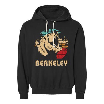 Berkeley Retro Bear Roaring Design Cute Gift Berkeley California Gift Garment-Dyed Fleece Hoodie