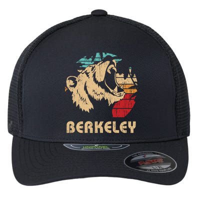 Berkeley Retro Bear Roaring Design Cute Gift Berkeley California Gift Flexfit Unipanel Trucker Cap