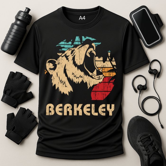 Berkeley Retro Bear Roaring Design Cute Gift Berkeley California Gift Cooling Performance Crew T-Shirt
