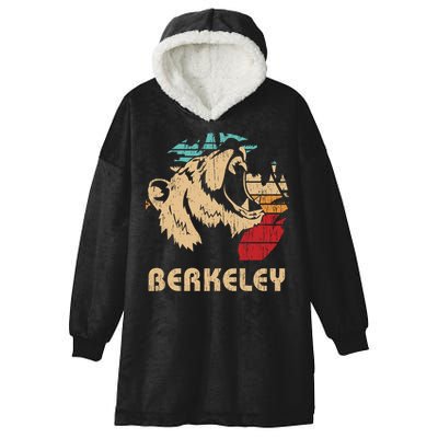 Berkeley Retro Bear Roaring Design Cute Gift Berkeley California Gift Hooded Wearable Blanket
