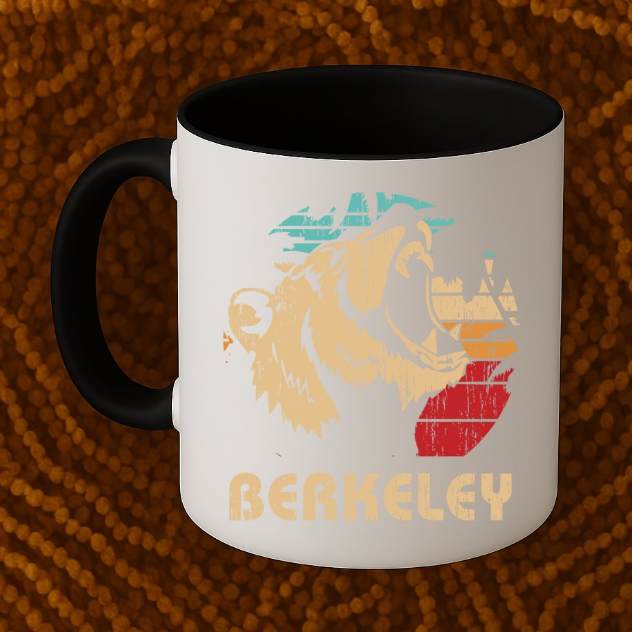 Berkeley Retro Bear Roaring Design Cute Gift Berkeley California Gift Mug