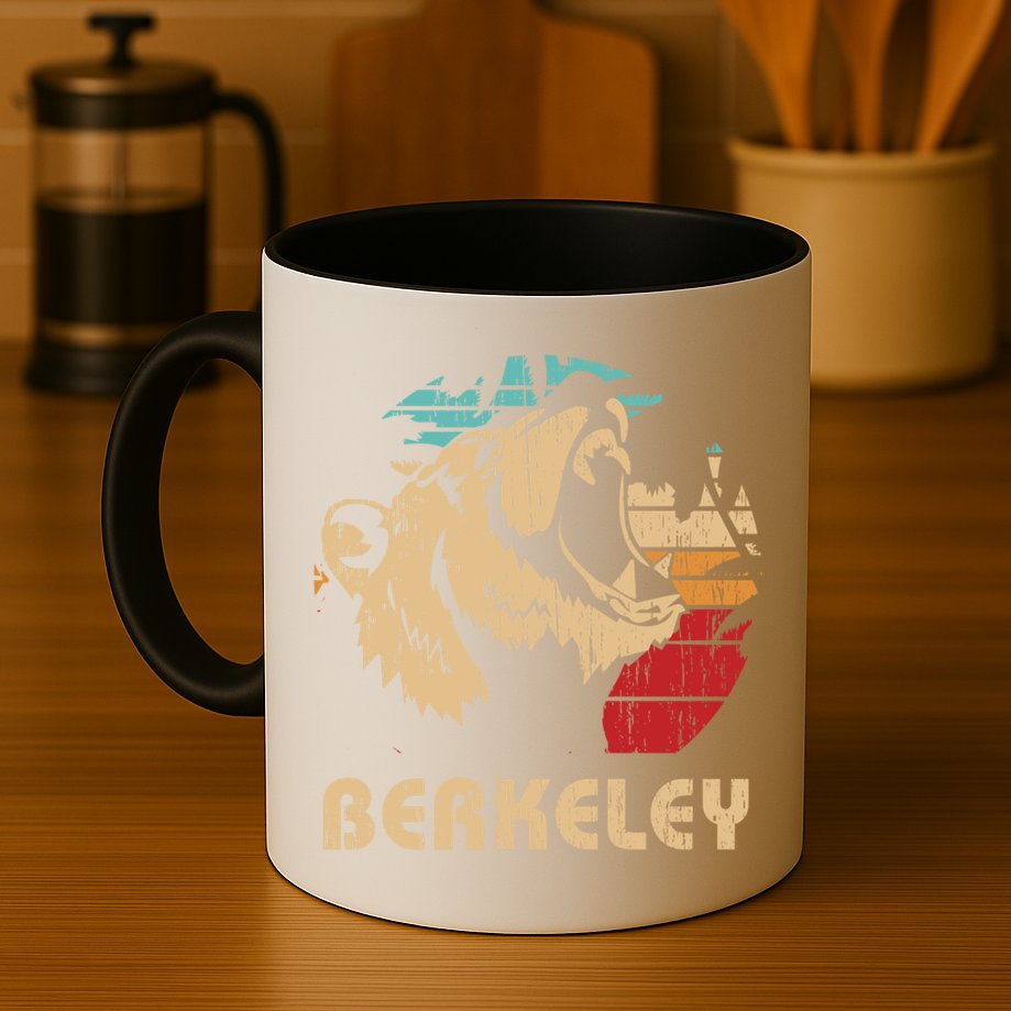 Berkeley Retro Bear Roaring Design Cute Gift Berkeley California Gift Mug