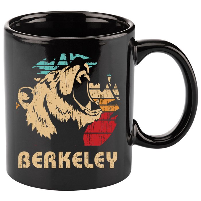 Berkeley Retro Bear Roaring Design Cute Gift Berkeley California Gift 11oz C Handle Ceramic Mug