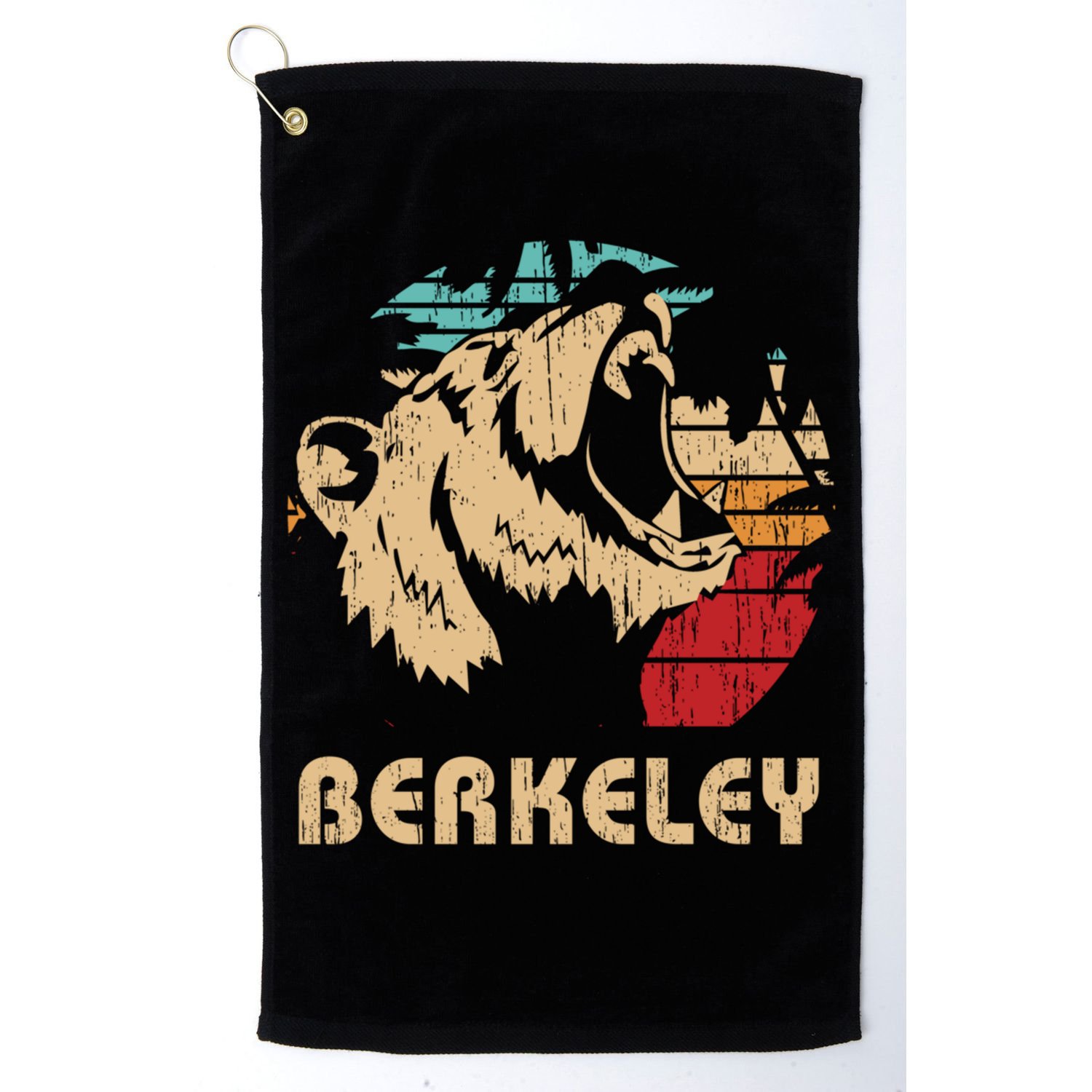Berkeley Retro Bear Roaring Design Cute Gift Berkeley California Gift Golf Towel