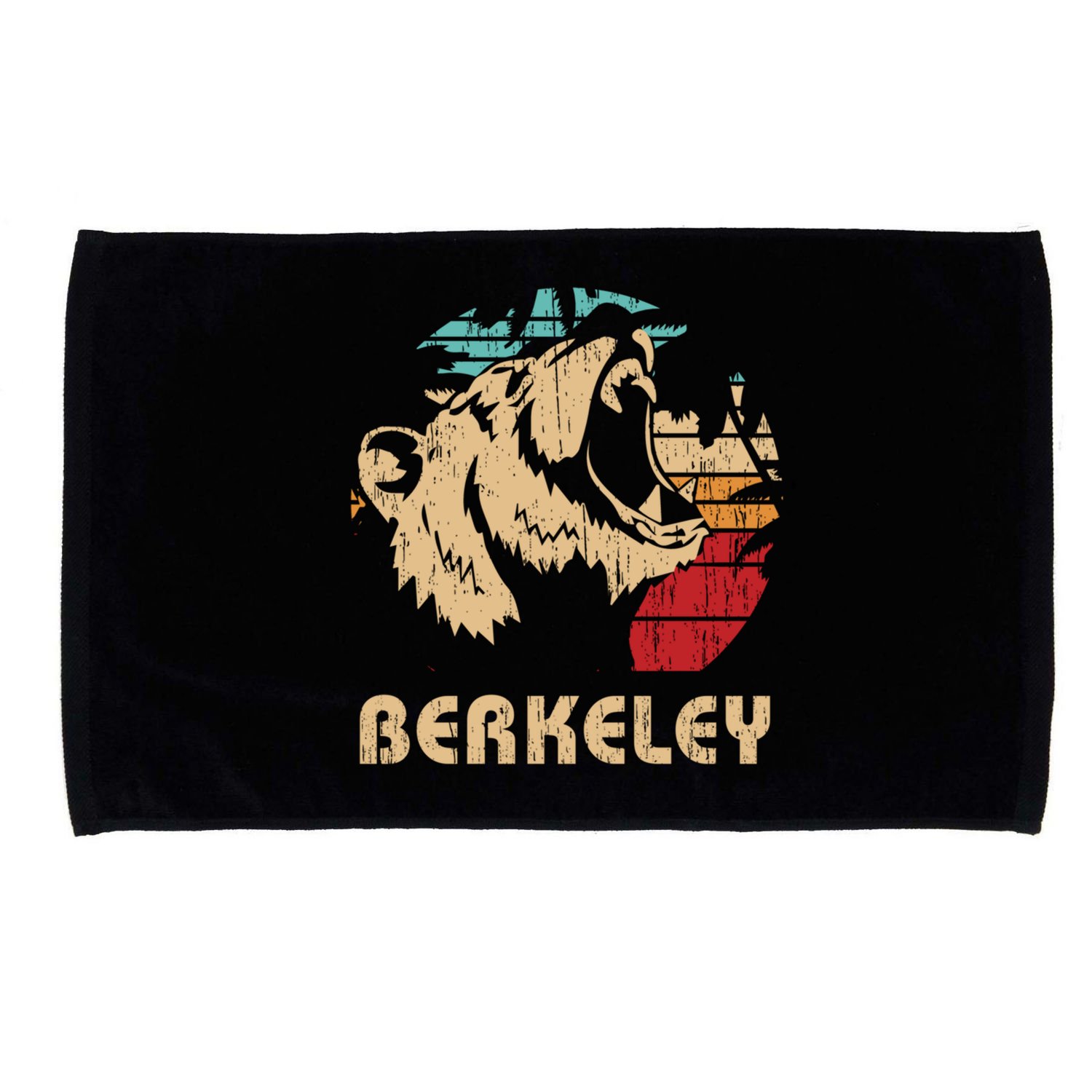 Berkeley Retro Bear Roaring Design Cute Gift Berkeley California Gift Microfiber Hand Towel