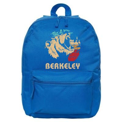 Berkeley Retro Bear Roaring Design Cute Gift Berkeley California Gift 16 in Basic Backpack