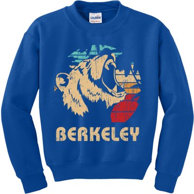 Berkeley Retro Bear Roaring Design Cute Gift Berkeley California Gift Kids Sweatshirt