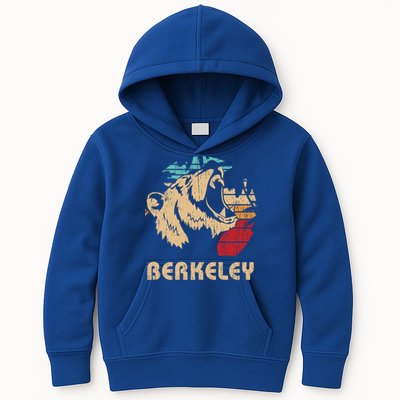 Berkeley Retro Bear Roaring Design Cute Gift Berkeley California Gift Kids Hoodie