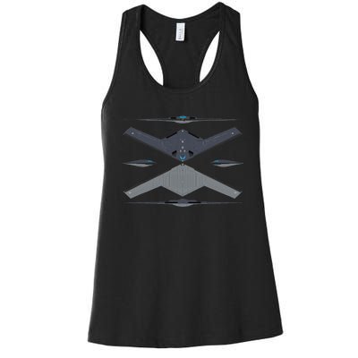 b21 raider bomber Airplane Aviation Women's Racerback Tank