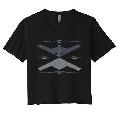 b21 raider bomber Airplane Aviation Women's Crop Top Tee