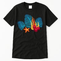 Bright Red Blue Coral Seaweed Marine Life Sea Life Starfish Tall T-Shirt