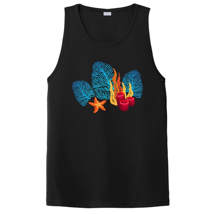 Bright Red Blue Coral Seaweed Marine Life Sea Life Starfish PosiCharge Competitor Tank