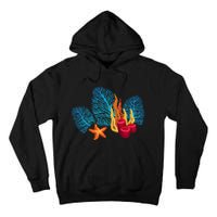 Bright Red Blue Coral Seaweed Marine Life Sea Life Starfish Tall Hoodie