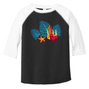 Bright Red Blue Coral Seaweed Marine Life Sea Life Starfish Toddler Fine Jersey T-Shirt