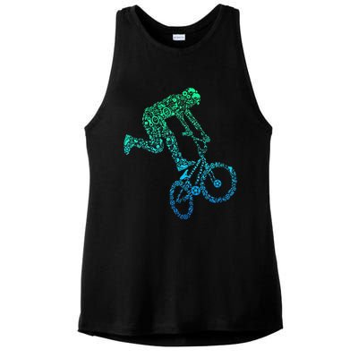 Bmx Rider Bike Bicycle Stunt Racing Ladies PosiCharge Tri-Blend Wicking Tank