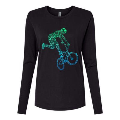 Bmx Rider Bike Bicycle Stunt Racing Womens Cotton Relaxed Long Sleeve T-Shirt