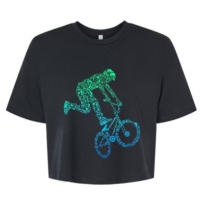 Bmx Rider Bike Bicycle Stunt Racing Bella+Canvas Jersey Crop Tee