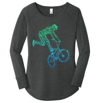 Bmx Rider Bike Bicycle Stunt Racing Women's Perfect Tri Tunic Long Sleeve Shirt