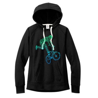 Bmx Rider Bike Bicycle Stunt Racing Women's Fleece Hoodie