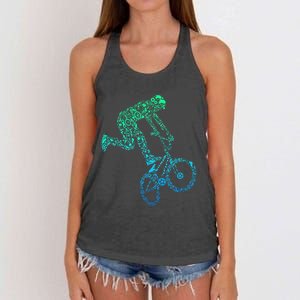 Bmx Rider Bike Bicycle Stunt Racing Women's Knotted Racerback Tank