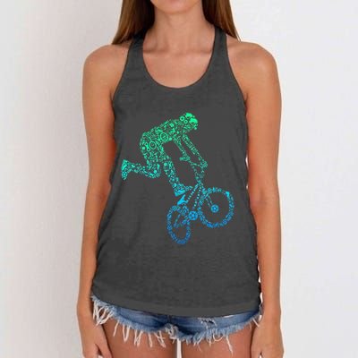 Bmx Rider Bike Bicycle Stunt Racing Women's Knotted Racerback Tank