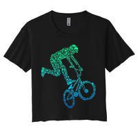 Bmx Rider Bike Bicycle Stunt Racing Women's Crop Top Tee