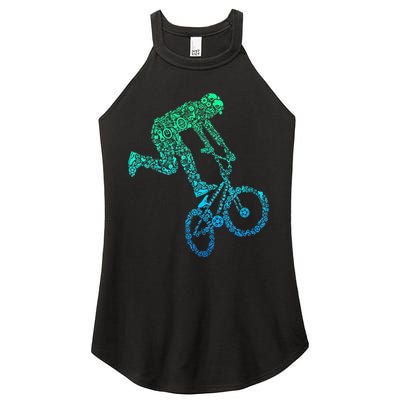 Bmx Rider Bike Bicycle Stunt Racing Women's Perfect Tri Rocker Tank