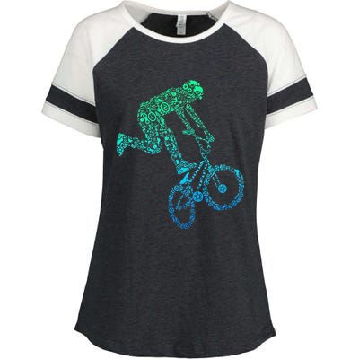 Bmx Rider Bike Bicycle Stunt Racing Enza Ladies Jersey Colorblock Tee