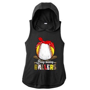 Busy Raising Ballers Softball Baseball Mom Life Gifts Mom Ladies PosiCharge Tri-Blend Wicking Draft Hoodie Tank